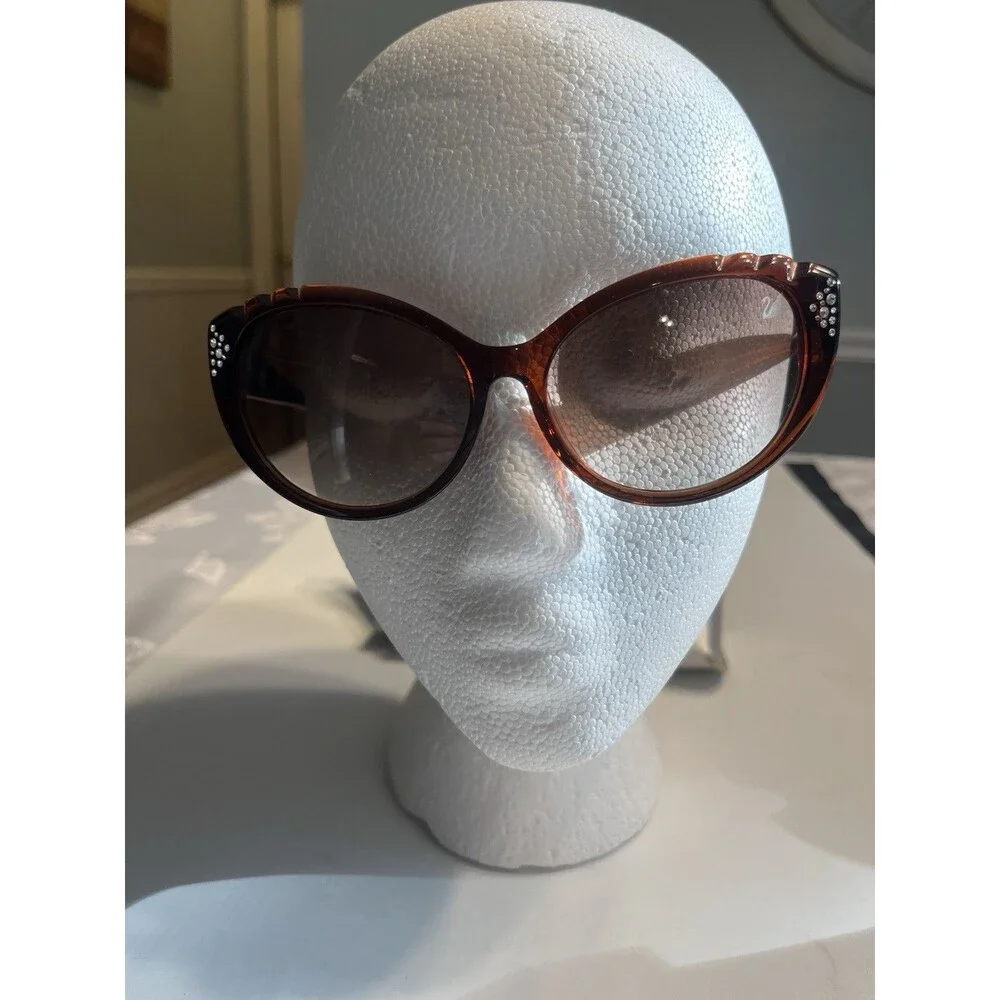 SWAROVSKI Daisy Crystals Brown Frame Sunglasses SW55 45F 58-15 135